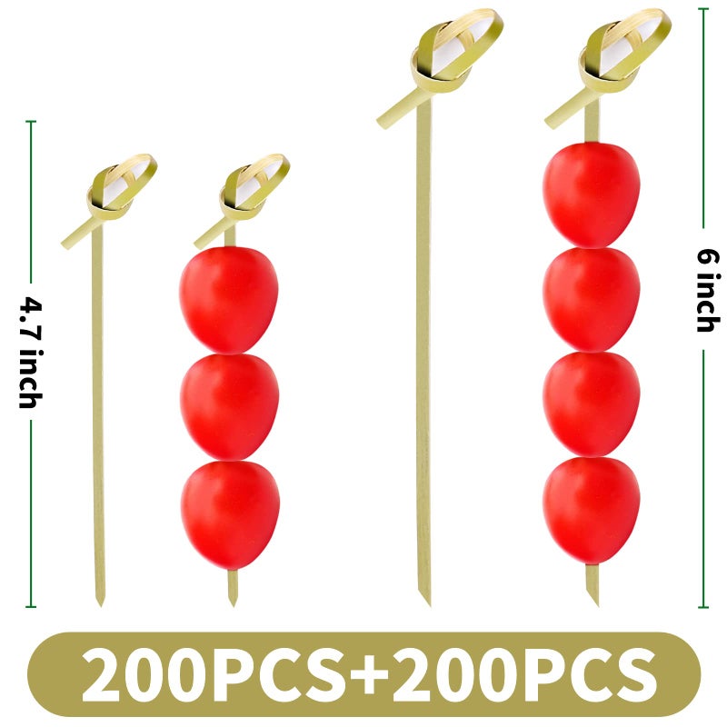 Vicuna R 400PCS Bamboo Cocktail Picks for Appetizers Set?6 Inches + 4.7 Inches? - Image 2